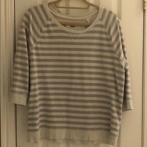 Style and Co blue and cream striped sweatshirt